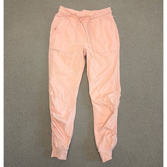 Lululemon Dance Studio Pants Pink Lined Ruched Activewear Athleisure